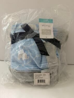 Hudson Baby HB Blue Gray Elephant Blanket Security Lovey Plush Kids NEW